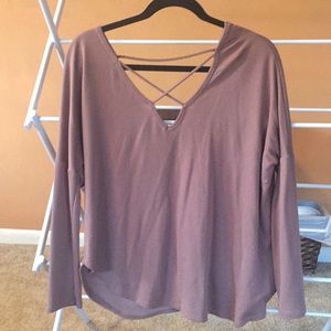 Medium taupe cotton blouse